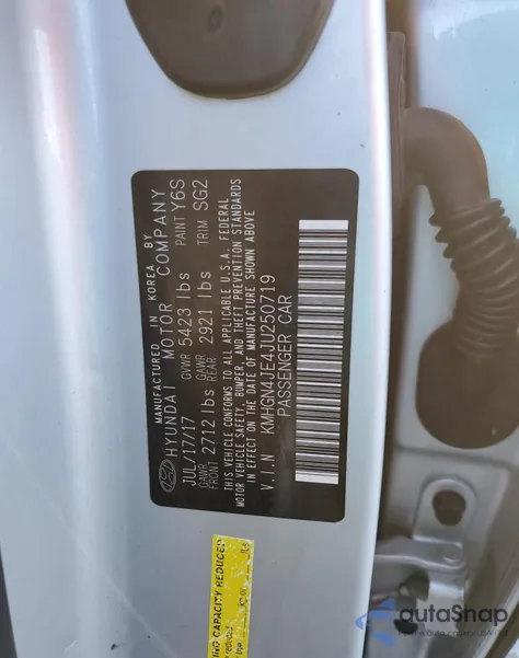 2018 Genesis G80 Base z USA, uszkodzony, nr VIN KMHGN4JE4JU250719